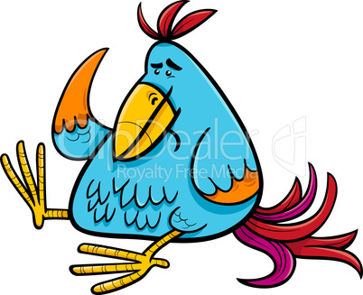 exotic fantasy bird cartoon illustration