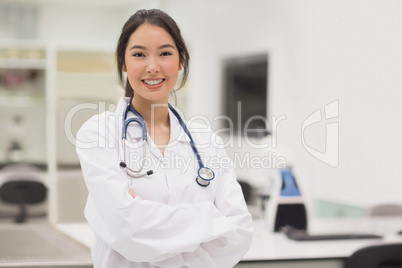 Pretty medical student smiling at camera