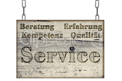 Holzschild Service Beratung