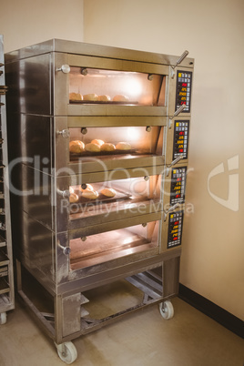 Bread rolls baking in oven