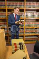 Handsome lawyer in the law library