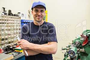 Engineering student smiling at camera