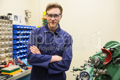 Engineering student smiling at camera