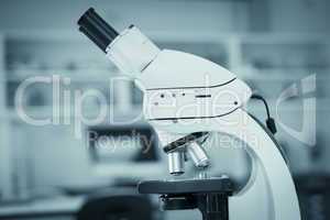 Close up on microscope in laboratory