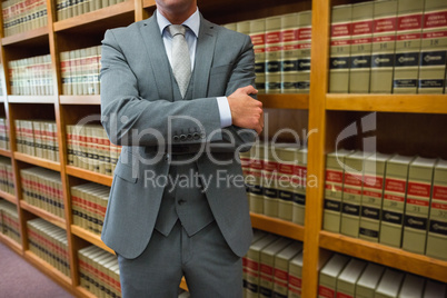 Lawyer standing in the law library