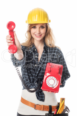 Handwerker am Telefon