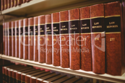 Close up of a lot of law reports