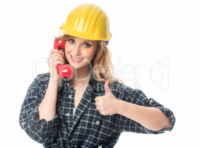 Handwerker am Telefon