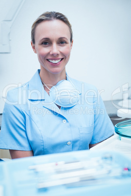 Portrait of smiling female dentist Portrait of smiling female dentist