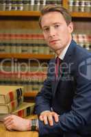 Handsome lawyer in the law library