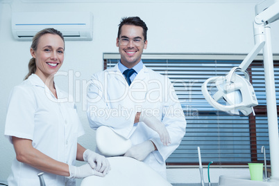 Portrait of smiling dentists