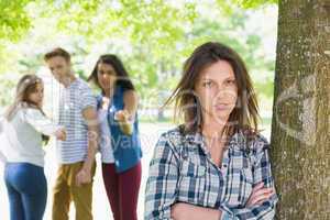 Lonely student being bullied by her peers