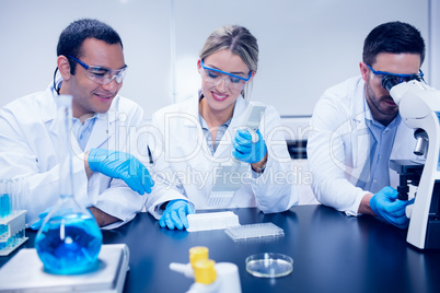 Science students working together in the lab