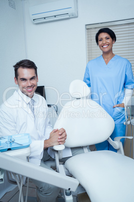 Portrait of smiling dentists