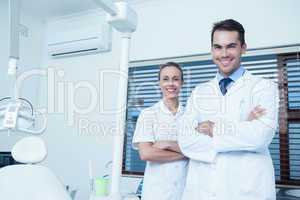 Portrait of smiling dentists