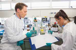 Young scientists conducting an experiment together