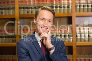 Handsome lawyer in the law library