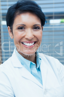 Portrait of smiling female dentist