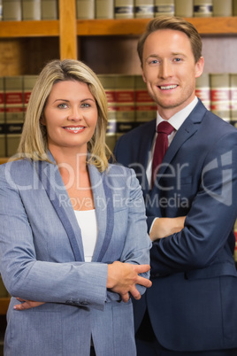 Team of lawyers in the law library