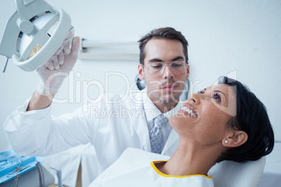 Smiling woman waiting for dental exam