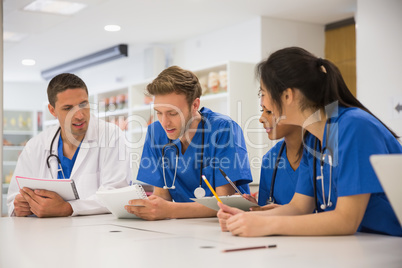 Medical students sitting and talking