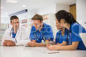 Medical students sitting and talking