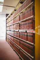 Close up of shelf with old books