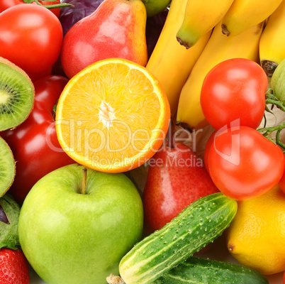 bright background of fruits and vegetables