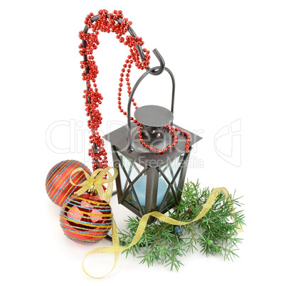 christmas decorations isolated on white background