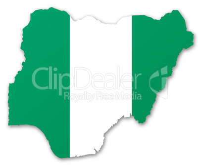 Map and flag of Nigeria
