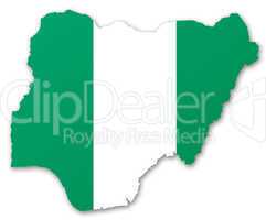 Map and flag of Nigeria