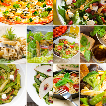 healthy and tasty Italian food collage