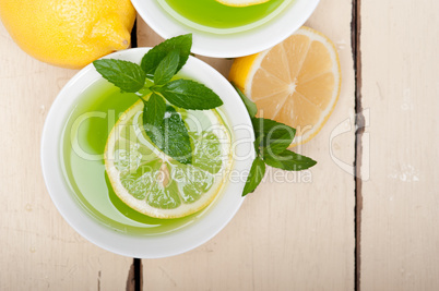 mint infusion tea tisane with lemon