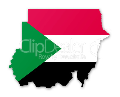 Map and flag of Sudan