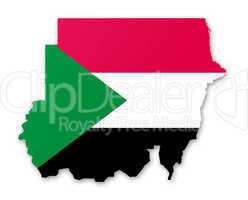 Map and flag of Sudan