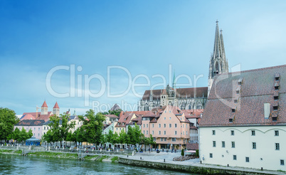 Beautiful medieval architecture of Regensburg, Germany