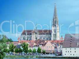 Beautiful medieval architecture of Regensburg, Germany