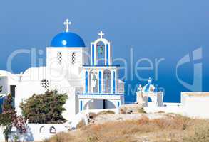 Santorini, church with blue cupola