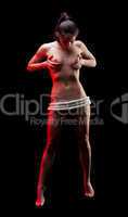 attractive naked woman with rope