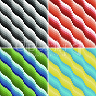 Four wavy seamless patterns