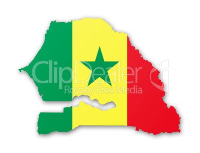 Map and flag of Senegal