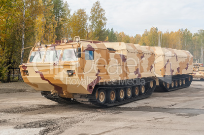 Tracked carrier DT-30P1 in motion. Russia