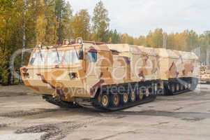 Tracked carrier DT-30P1 in motion. Russia