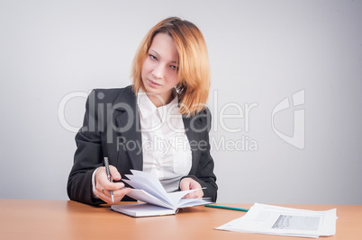Young red-haired businesswoman