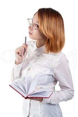 Young red-haired businesswoman