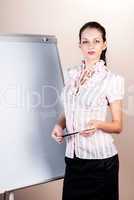 Attractive business lady making presentation