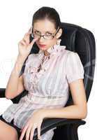 businesswoman sitting on chair