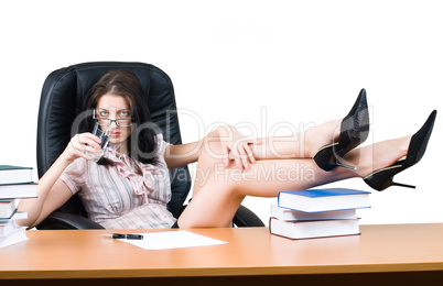 Young businesswoman relax