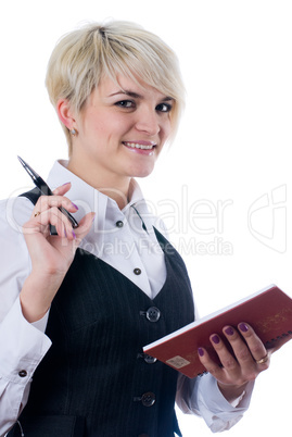 Businesswoman with notebook