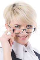 Attractive business lady in spectacles